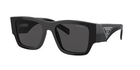 Shop Prada PR10ZS Sunglasses Black/Petrol Green 